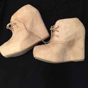 Suede wedge booties size 7/8
