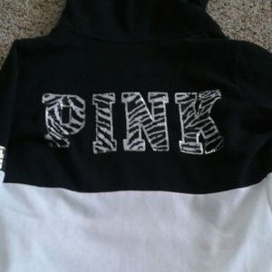 Rare Victoria secret pink zipup zebra sequins