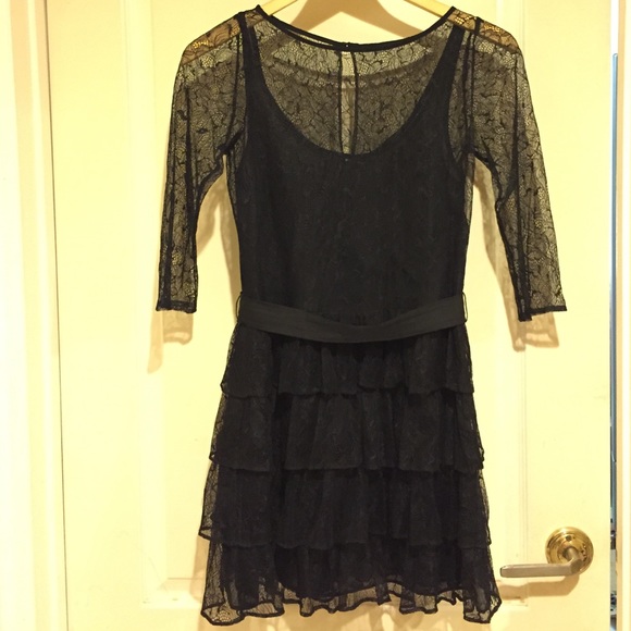 LA & JO black lace dress XS