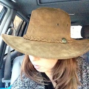 100% Leather Structured Boho Hat