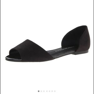 Black Peep Toe Flats