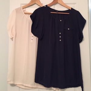 100% silk Banana Republic shirts. Ties at bottom.