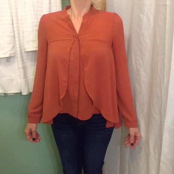 Forever 21 drapey orange blouse