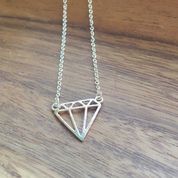Silver chain flat diamond necklace