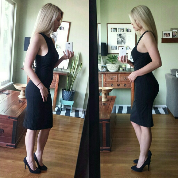RESERVED Black Midi Dress - Picture 3 of 4