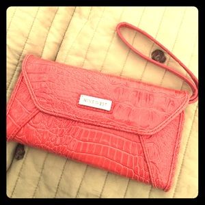 Nine West faux alligator skin wristlet