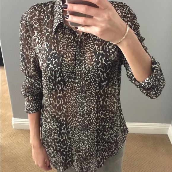 Leopard print button up