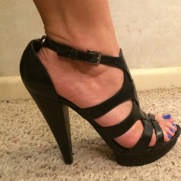 Black gladiator heels