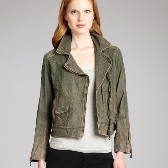 doma | green moto biker jacket - Picture 4 of 4
