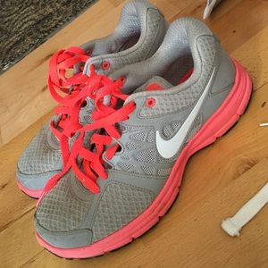 Hot pink and gray Nikes