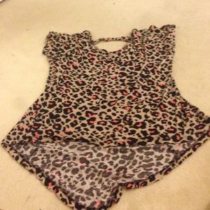 Cheetah print Hi-low shirt