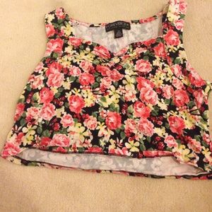 floral strap crop top