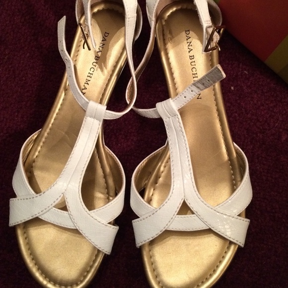 White leather sandals