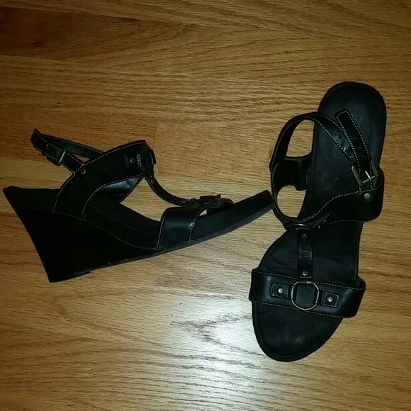 Black Wedge Sandal