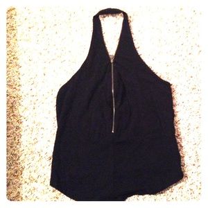 Zipper halter top