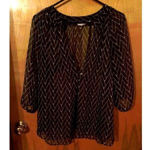 Black and white chiffon shirt