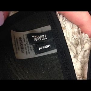 Medium orange and turquoise triangl top