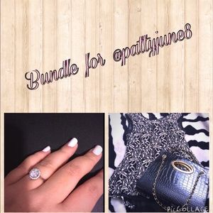 Halo ring and top with purse