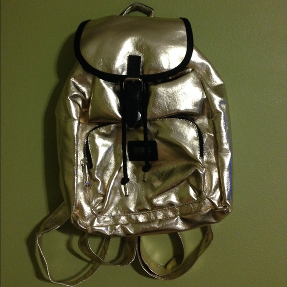 Victoria Secret Pink gold mini backpack