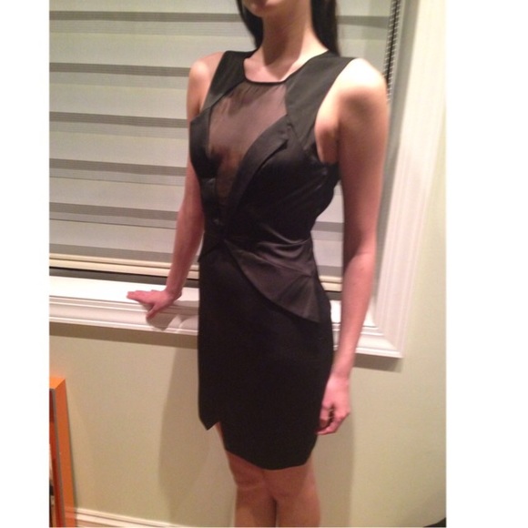 Keepsake Dress size S small Silky black sheer - Picture 3 of 4