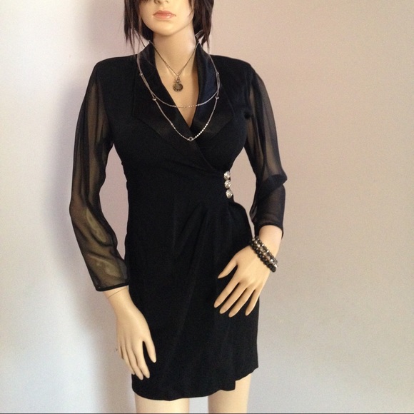 Vintage Barbara Barbara black wrap dress