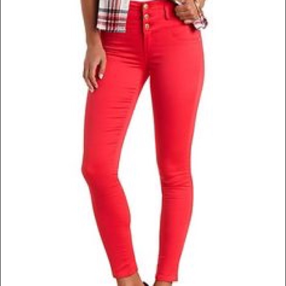 Refuge Hi-Waist Super Skinny Jeans Pink - Picture 2 of 4