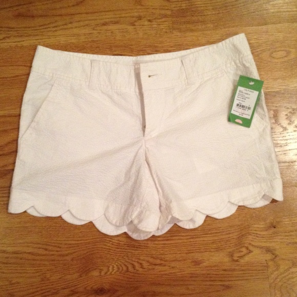 White Lilly Pulitzer Scalloped Shorts