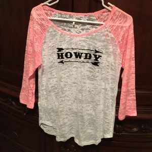 Pink and white burnout top! Size large.