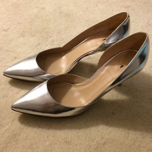 J. Crew Valentina Silver Metallic Pump
