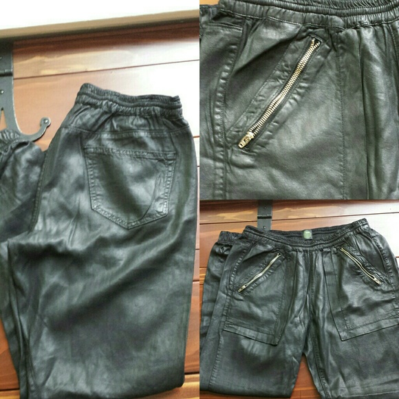 SOLD Faux Leather Joggers - Picture 4 of 4