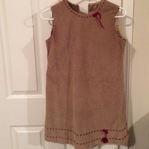 Childrens corduroy dress with yarn stitching