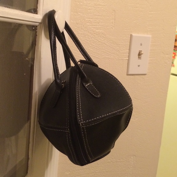 Black bowling bag purse