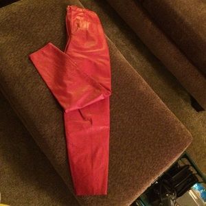 Leather red pants