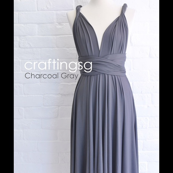 Knee Length Infinity Dress - charcoal grey