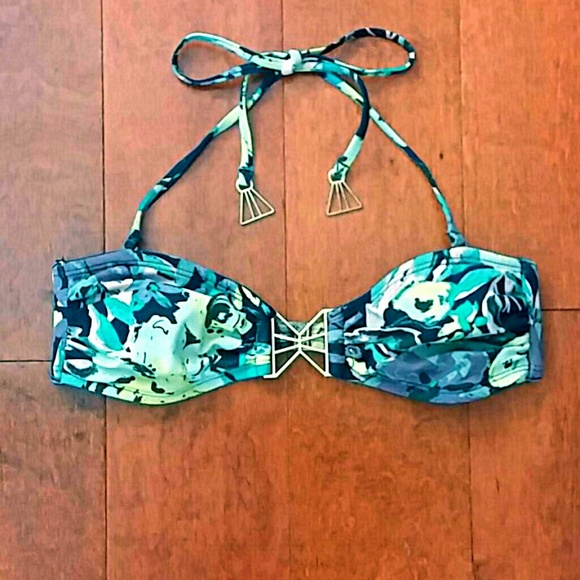 Multicolored Electric Floral Bikini Top