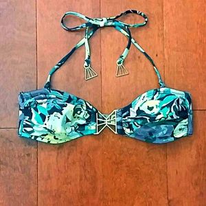 Multicolored Electric Floral Bikini Top