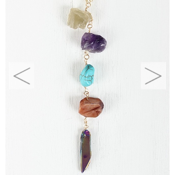 Brand new gold stone necklace