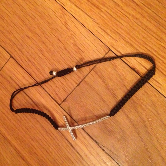 diamond black braided bracelet