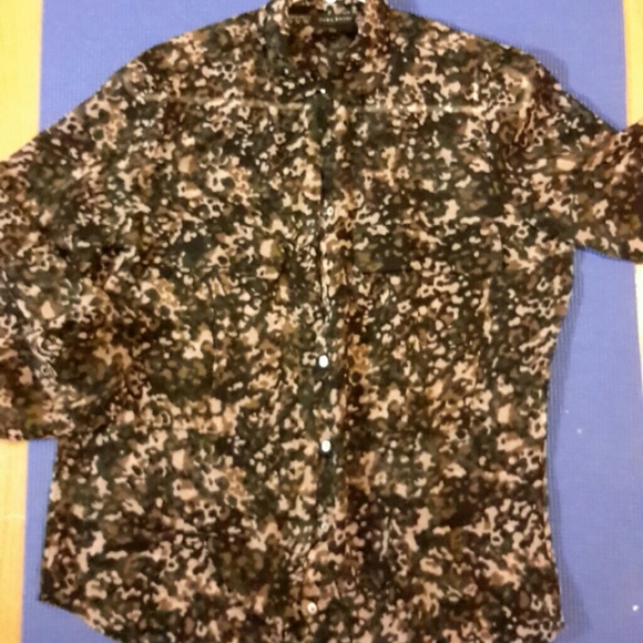 Camo sheer blouse