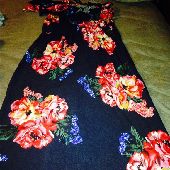 A one shoulder multi color maxi dress size XL