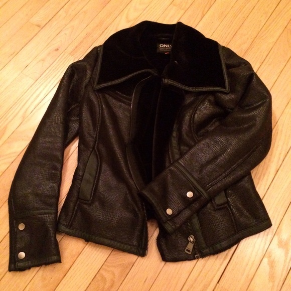 Black Metallic Bomber Jacket