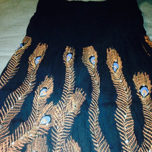 A peacock maxi skirt size 2X