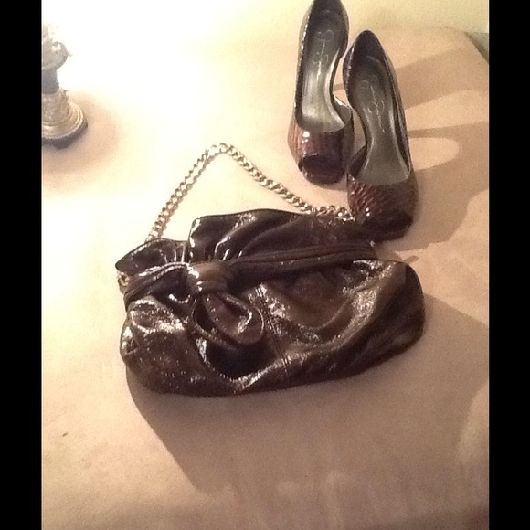 Brown Patent Leather Clutch!