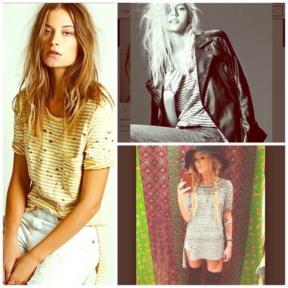 Free People Tops - FREE PEOPLE Destroyed Cape Tee NWT