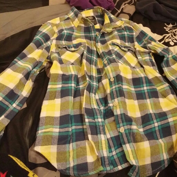 Blue and yellow flannel