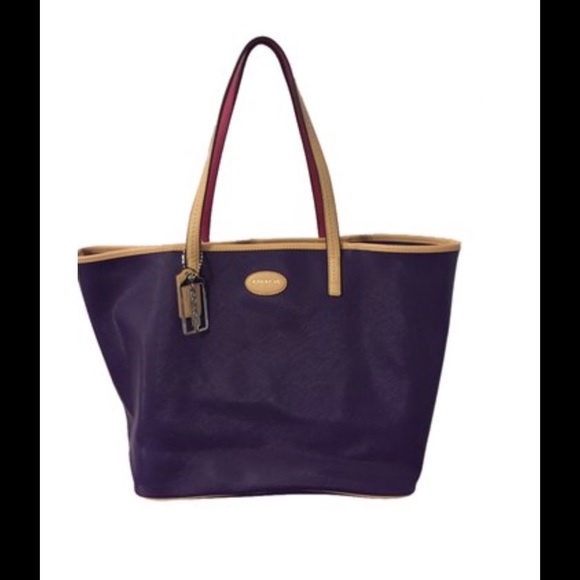 Coach Metro Leather Violet tote Bag