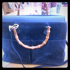 Authentic vintage Gucci Bamboo suede handbag
