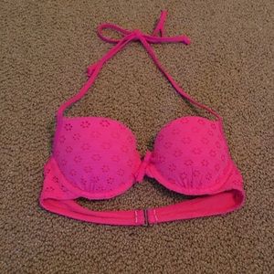 A&F pink lace push up bikini