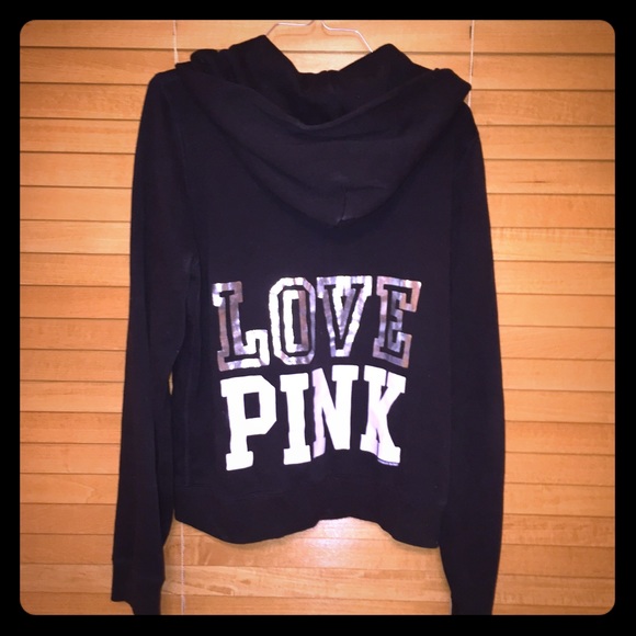 Black VS Pink zip up sweater