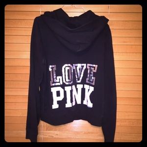 Black VS Pink zip up sweater
